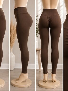 Sommer Ray Brown Scrunch Butt Leggings Women’s Large High Waist NWT
